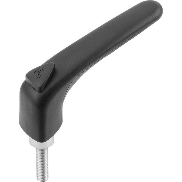 Adjustable Handle Ergonomic Size:3 M10X50 Plastic, Black Ral9011, Comp:Steel, Comp:Black Ral7021, Kipp, Mfr#: K0981.3101X50
